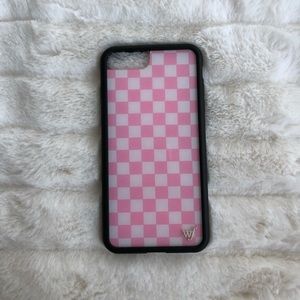 Pink Checkered Wildflower iPhone case